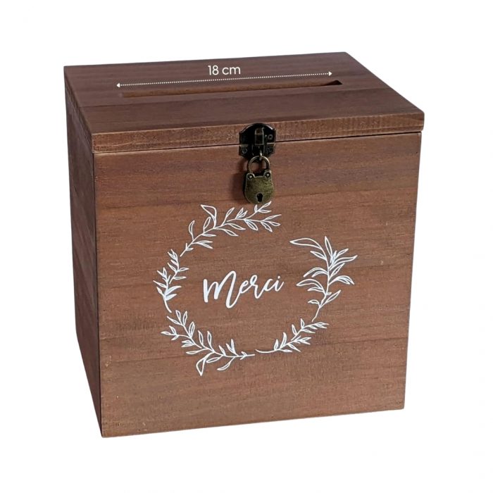Urne en bois – Cagnotte pour mariage et événements